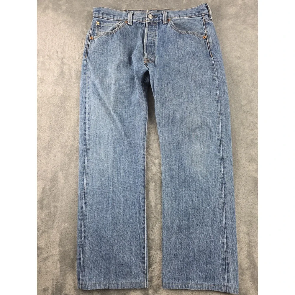 Levi's 501 Button Fly Jeans 33x30 MSR 32x27 Medium Blue Wash Straight